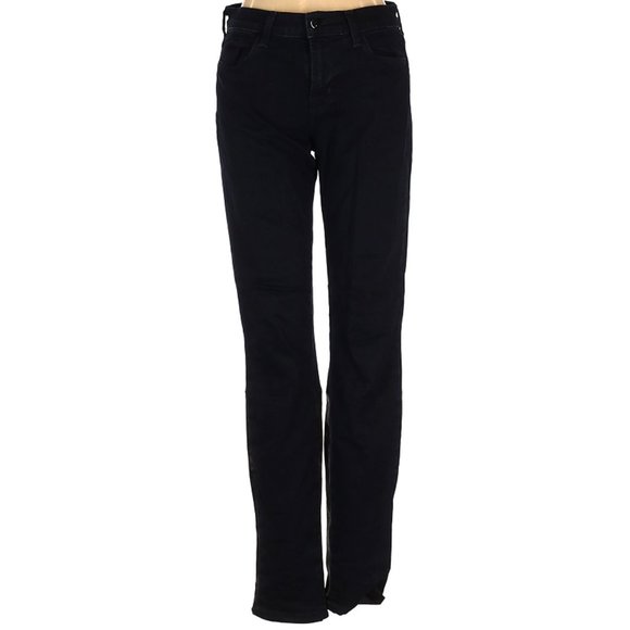 J Brand Jeans Black Blue Straight Leg Mid Rise Waist Size 27 #432 - Picture 1 of 3